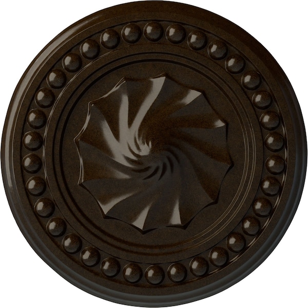 Ekena Millwork Foster Shell Ceiling Medallion (Fits Canopies up to 9 5/8"), Hand-Painted Bronze, 15 3/4"OD x 2"P CM15FOBZS - main